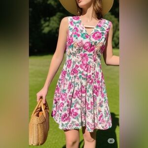 HOMEMADE | Floral Cottage Core Homemade Vintage Women's Dress